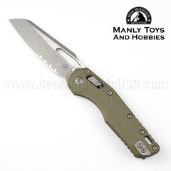 MICROTECH MSI S/E Fluted G-10 OD Green Apocalyptic Partial Serrated 210-11APFLGTOD 22
