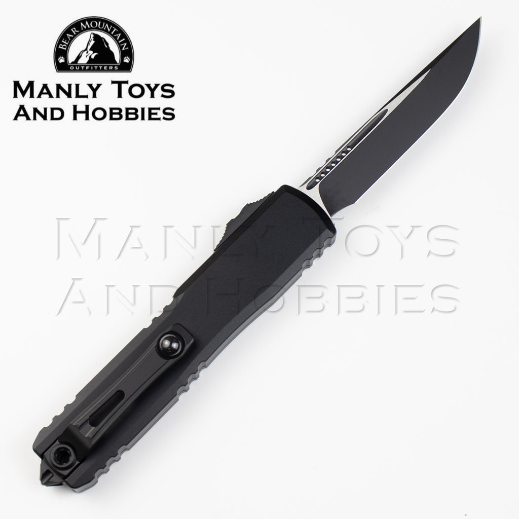 Microtech 11214-1T Ultratech Gen IV Tactical AUTO OTF Knife 3.5" Bohler M390MK Black Drop Point Blade, Black Machined Aluminum Handles, Reversible Clip 2