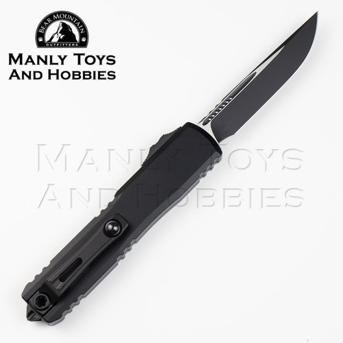 Microtech 11214-1T Ultratech Gen IV Tactical AUTO OTF Knife 3.5" Bohler M390MK Black Drop Point Blade, Black Machined Aluminum Handles, Reversible Clip 2