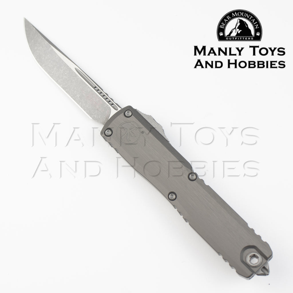 Microtech Ultratech Gen IV Tactical 11214-10 APNC  AUTO OTF Knife 3.5" Bohler M390MK Black Drop Point Blade, Black Machined Aluminum Handles, Reversible Clip (Copy)