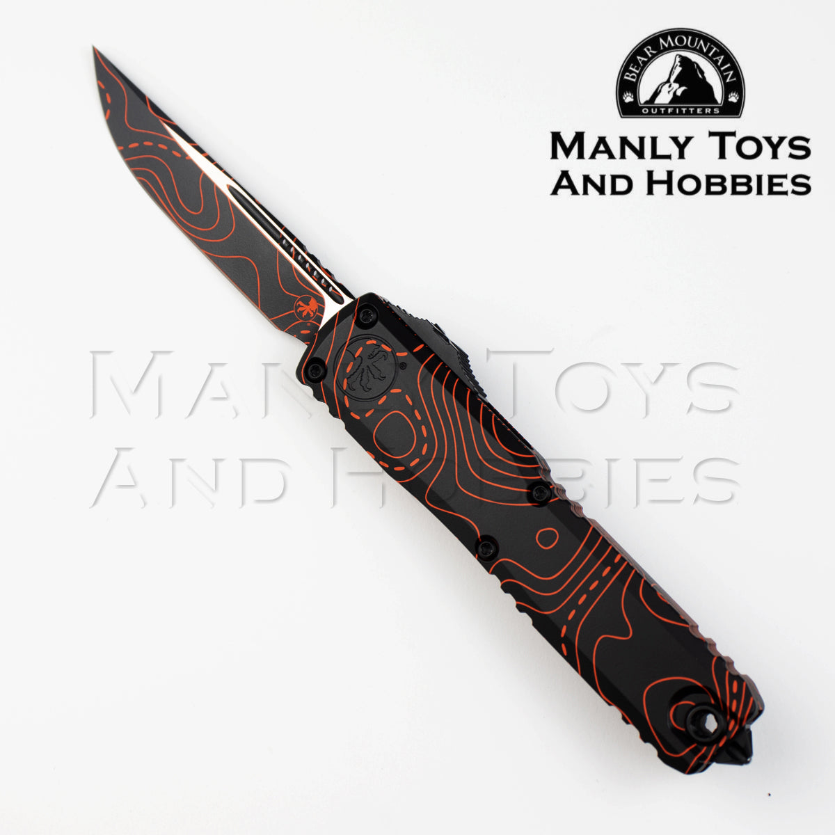 Microtech Ultratech Gen IV Topographic Black/Orange Camo S/E 11214-1TPBKORCS OTF automatic knife