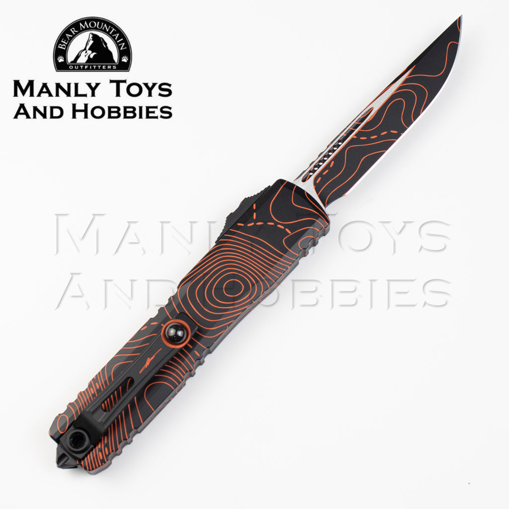 Microtech Ultratech Gen IV Topographic Black/Orange Camo S/E 11214-1TPBKORCS, second view