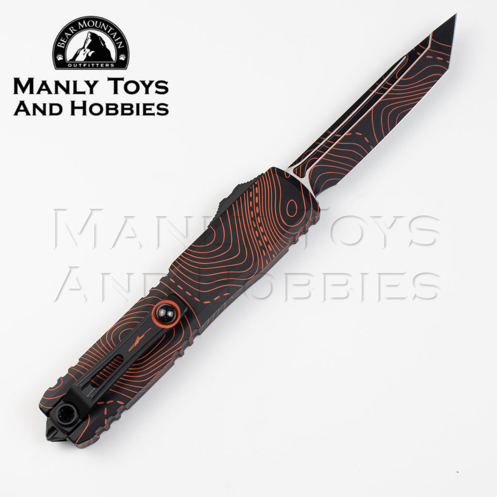 Microtech Ultratech Gen IV Topographic Black/Orange Camo S/E 11234-1 TPBKORCS, second view