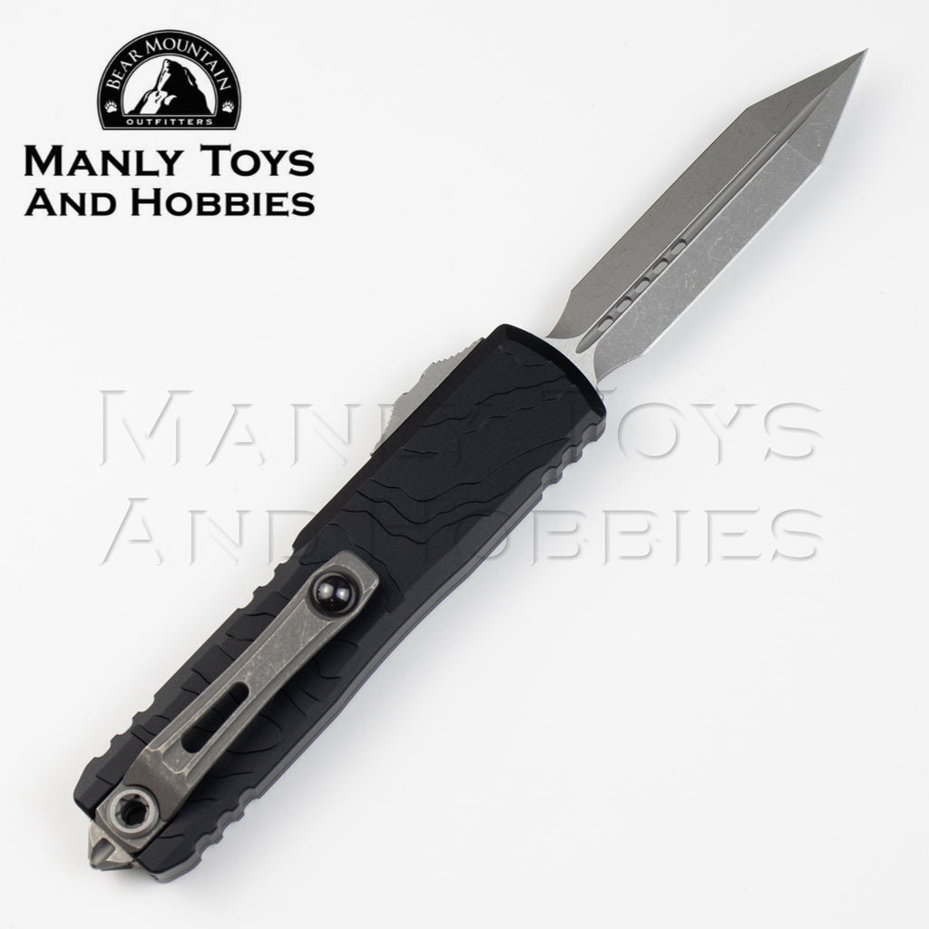 Authorized Dealer, Microtech UTX-85 Gen IV Spartan TOPO engraved 12304-10AP  OTF Bear Mountain Outfitters