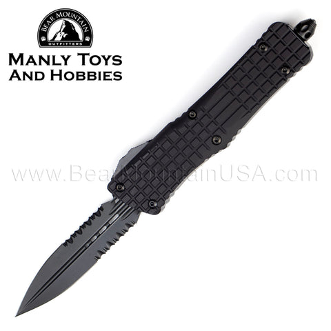 Microtech Combat Troodon DELTA FRAG SHADOW Fluted DLC Double Edge 142-2CT-DSH