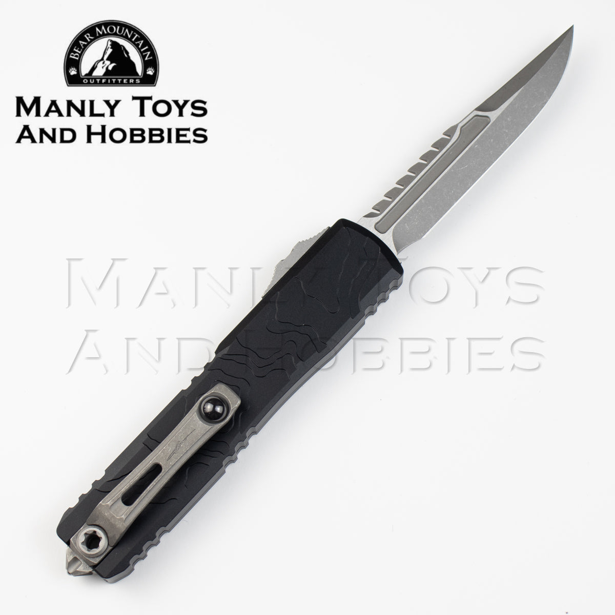 Microtech Ultratech Gen IV Black Topographic Deep Engraved 3.55" Interceptor M390MK Apocalyptic 11174TP-10APS 