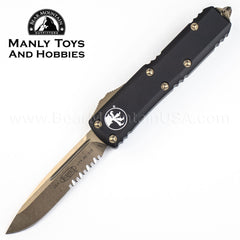 Microtech UTX-85 S/E Combo OTF Automatic Knife Bronzed Finish 231-14