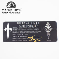 one Custom Combat Troodon Double Edge Mirror Polish W/ Carbon Inlay Carbon Top DLC Ringed S/N 009 2