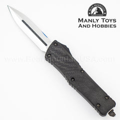 one Custom Combat Troodon Double Edge Mirror Polish W/ Carbon Inlay Carbon Top DLC Ringed S/N 009 4