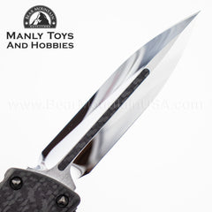 one Custom Combat Troodon Double Edge Mirror Polish W/ Carbon Inlay Carbon Top DLC Ringed S/N 009 8