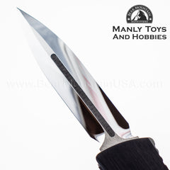 one Custom Combat Troodon Double Edge Mirror Polish W/ Carbon Inlay Carbon Top DLC Ringed S/N 009 9