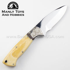 Custom Davis Knives Fixed Blade with Mammoth Ivory Scale. 23